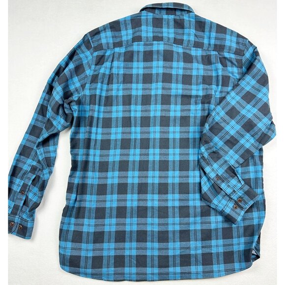 L.L. Bean Mens Bean Flex Flannel Shirt Size L Tall Cotton‎ Stretch Blue - Picture 2 of 6